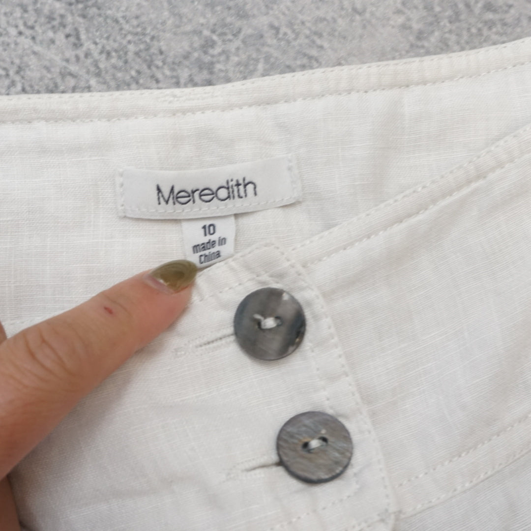 2000s Meredith Linen Tie-Hem Capri