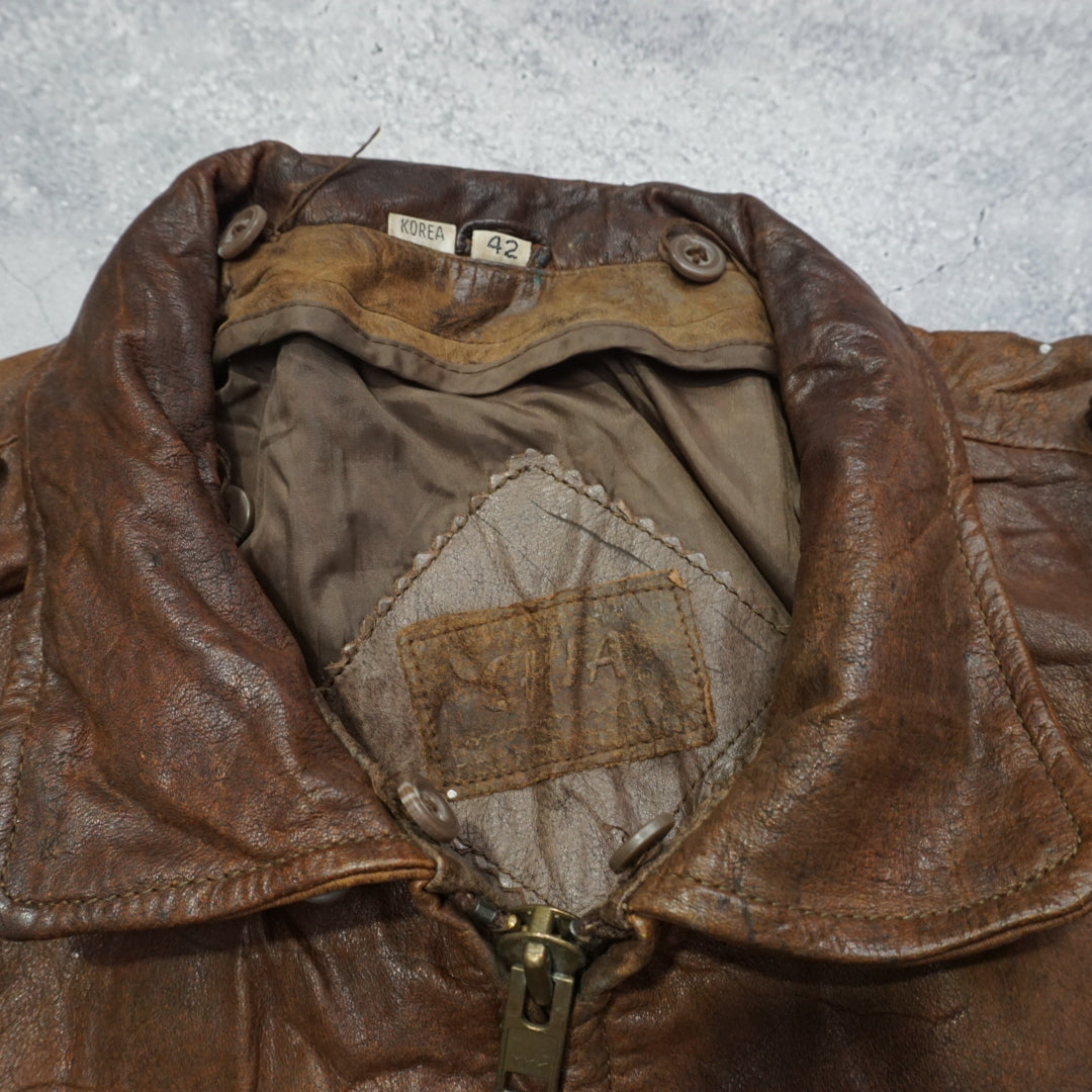 2000s CHIA Aviator Leather Jacket