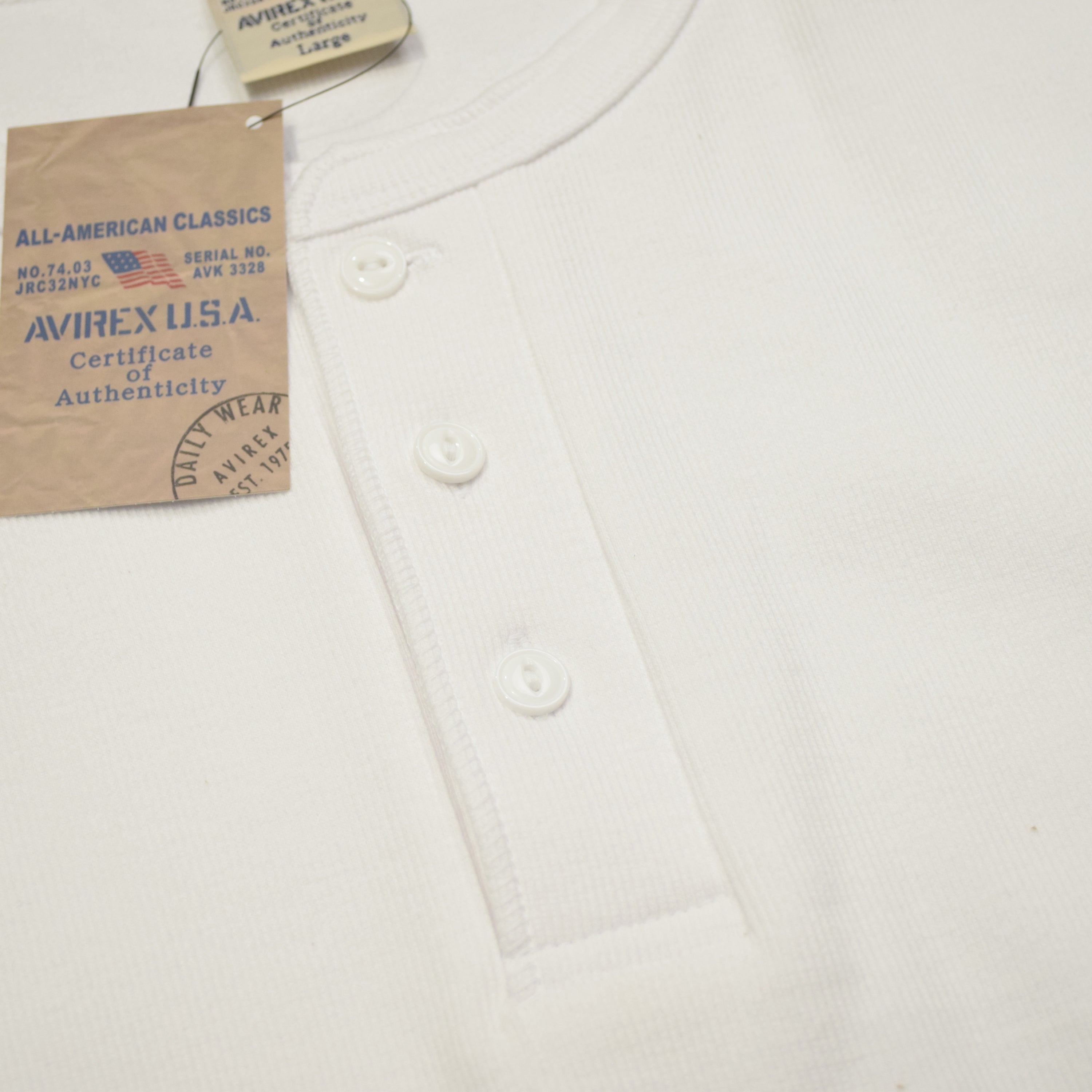Avirex Ribbed Henley T-Shirt