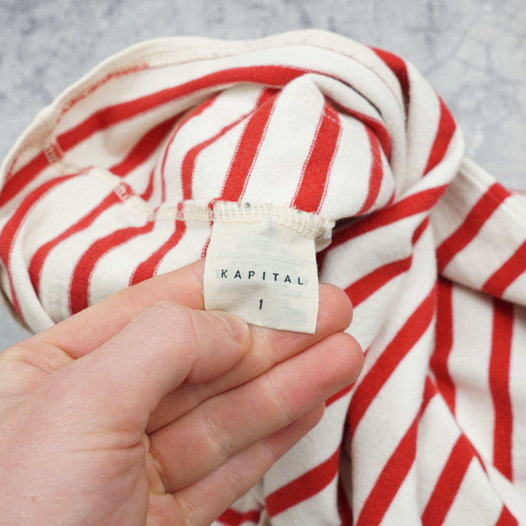 Kapital Striped Boat Neck T-Shirt