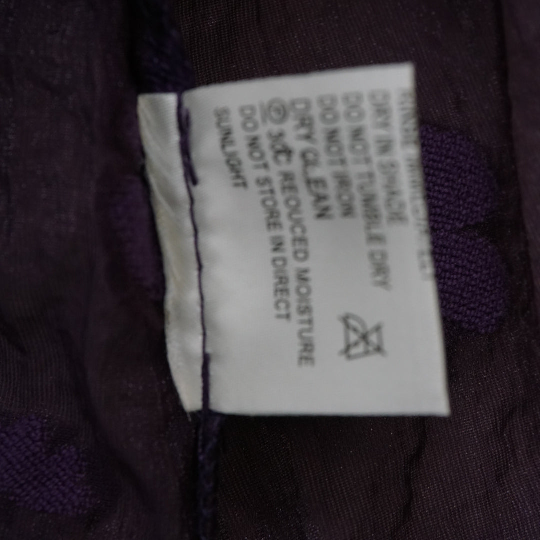 2000s Silk Caress Purple lace flower Top