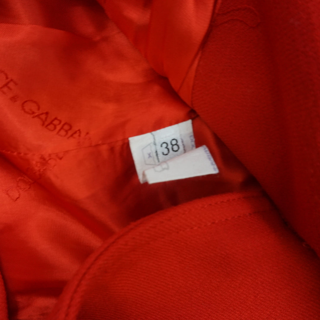 90s Dolce & Gabbana Red Utility Trench Coat