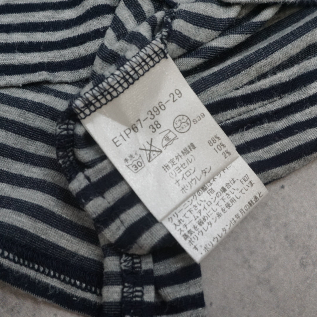 2000s Burberry Blue Label Striped Tie-Sleeve Top