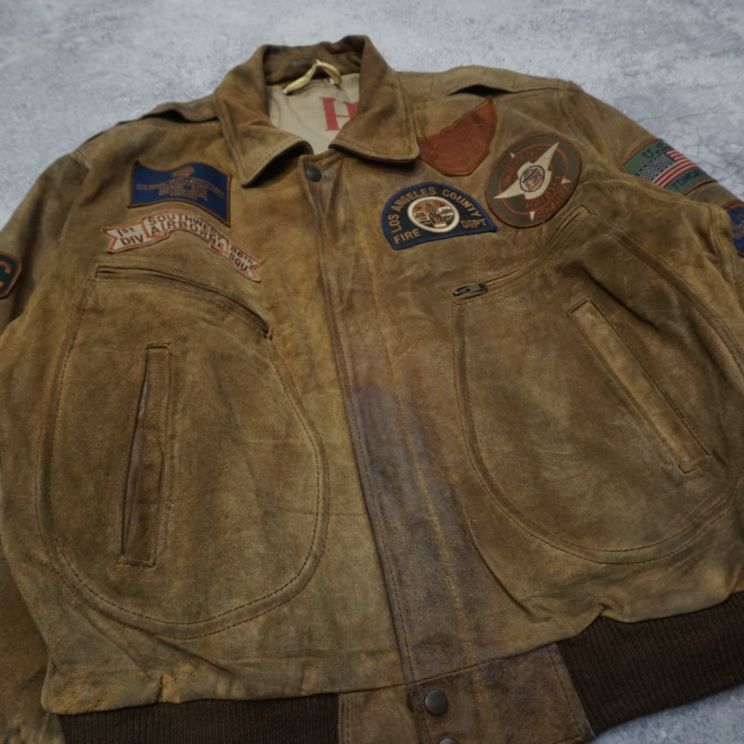 90s Aviator Leather Jacket