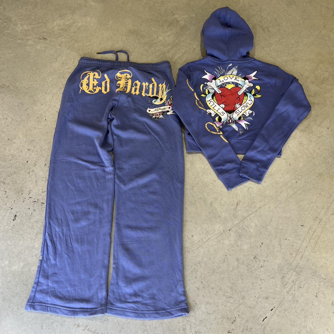 2000s Ed Hardy Graphic Hoodie Zip Up