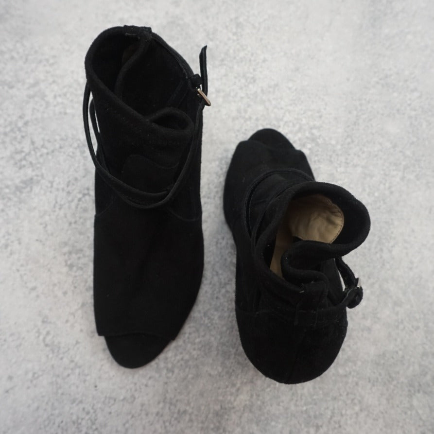 2000s Milana Suede Open Toe Boots