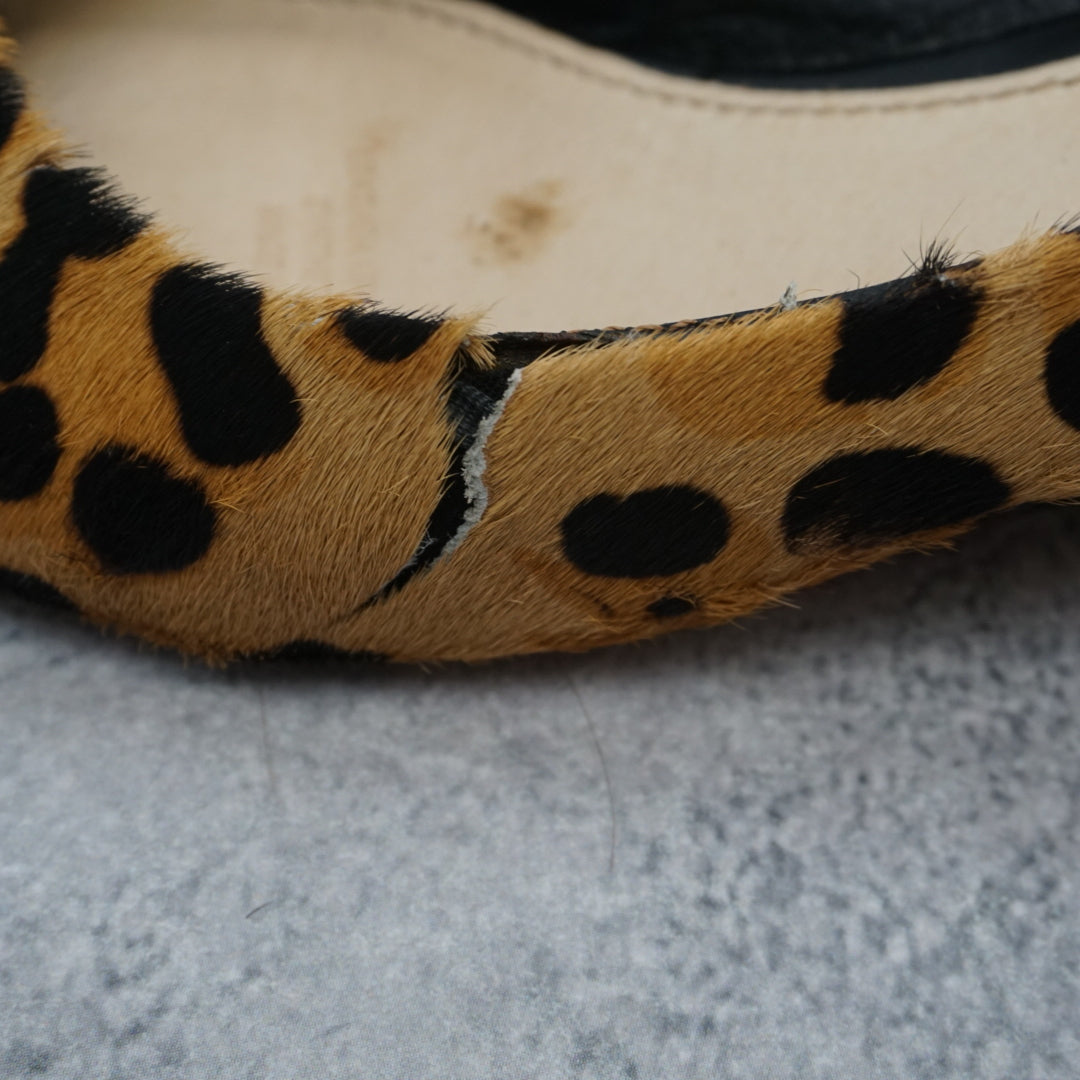 rmk Leopard Print Wedge Pony Hair Heels
