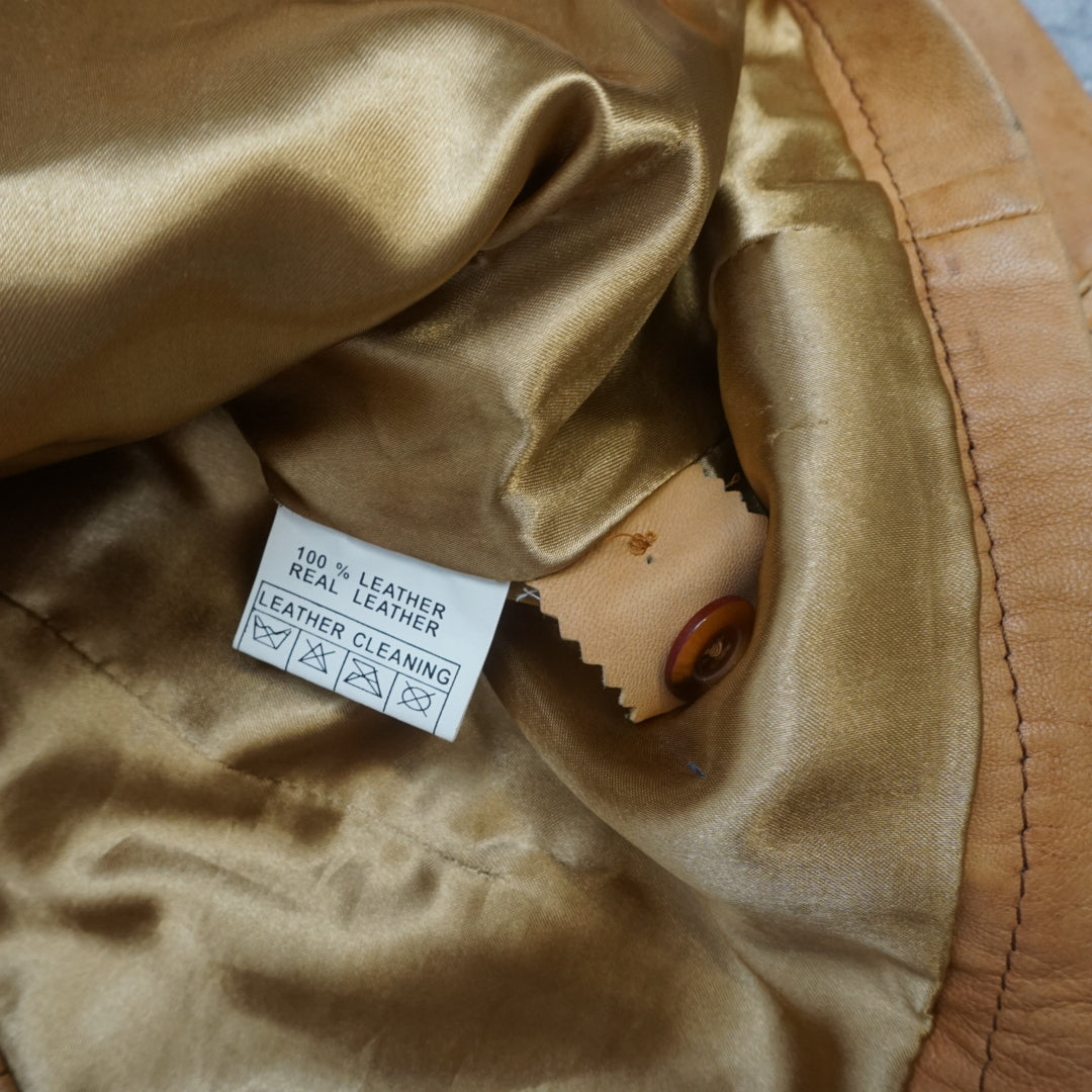 2000s Via Reggio Belted Safari Leather Jacket