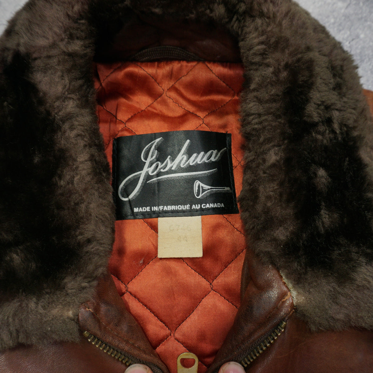 80s Joshua Faux Fur Collar Leather Jacket
