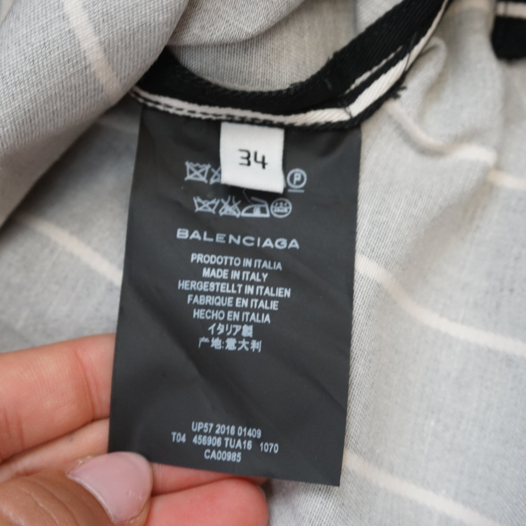 Balenciaga Pinstripe Long Sleeve Top