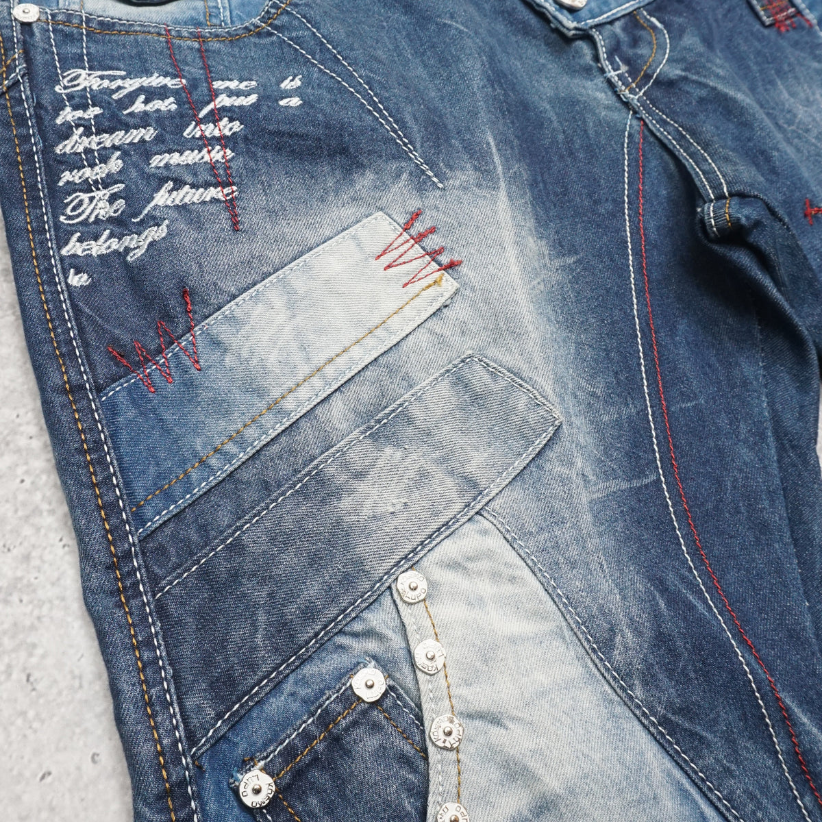 2000s Kosmo Lupo Patchwork Embroidered Jeans