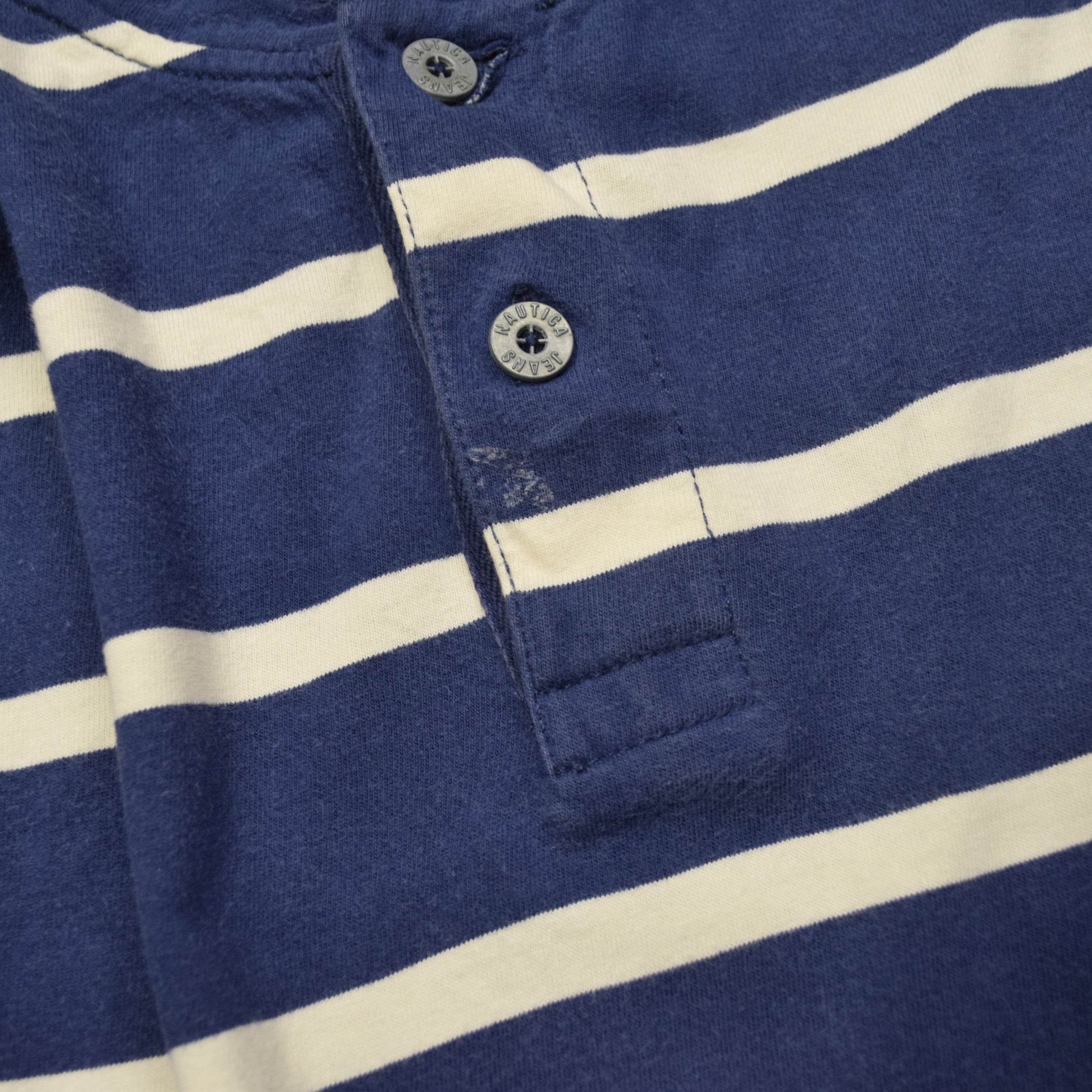 2000s Nautica Striped Henley T-Shirt