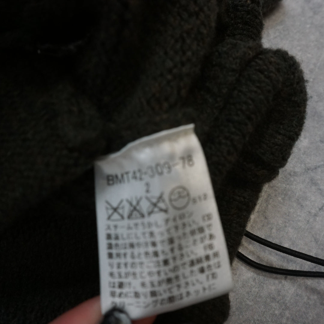 2000s Burberry Black Label Wool Full Zip Drawcord Hoodie Knit
