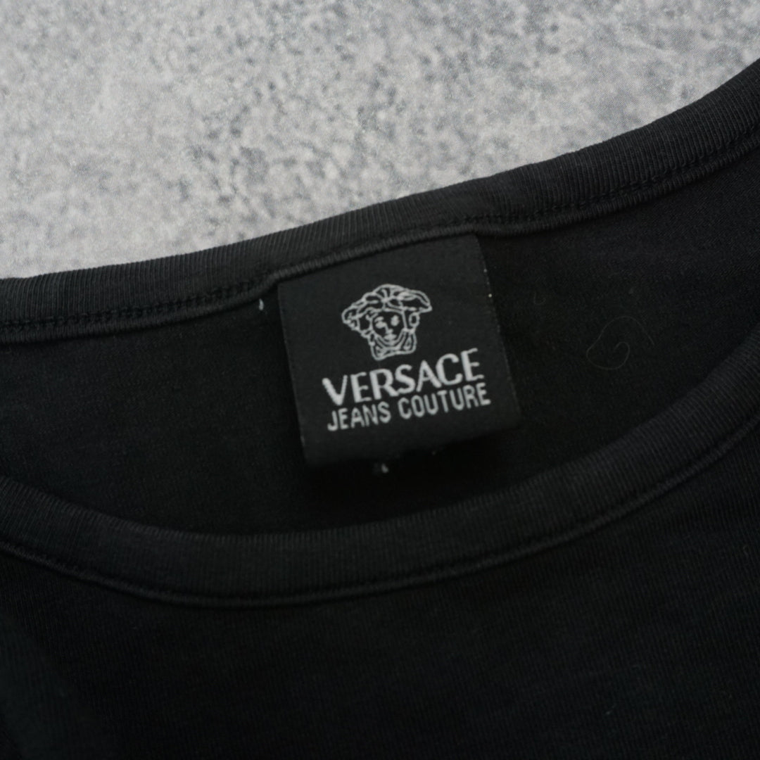2000s Versace Jeans Couture Sequin Beaded Logo T-Shirt