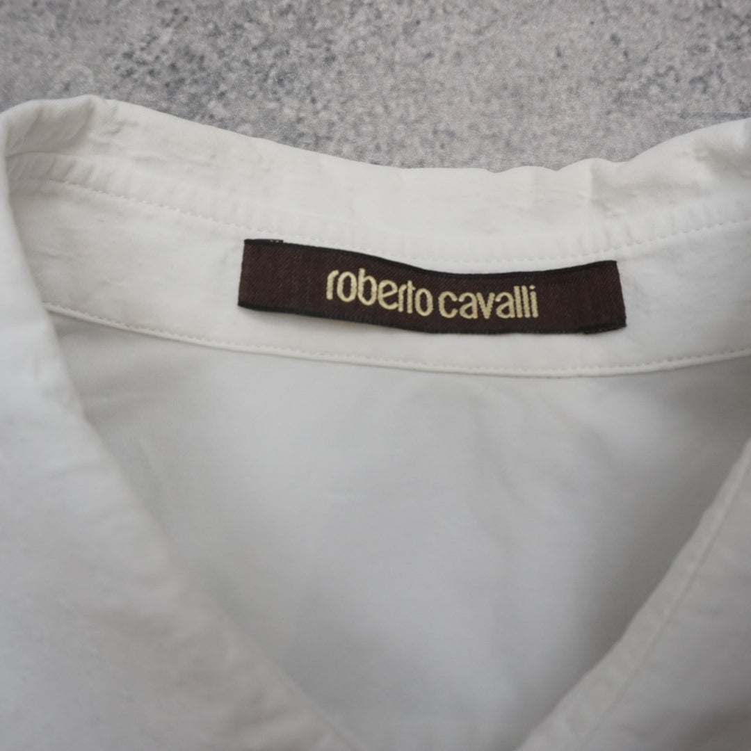 2000s Roberto Cavalli Fur Print Panel Shirt