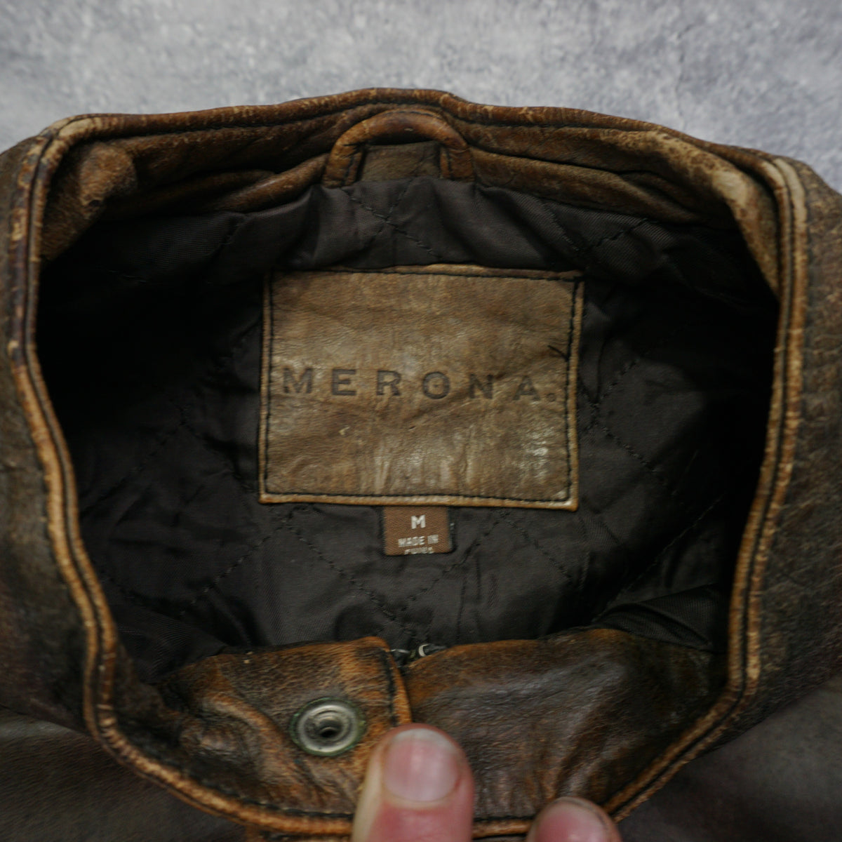2000s Merona Racer Style Leather Jacket