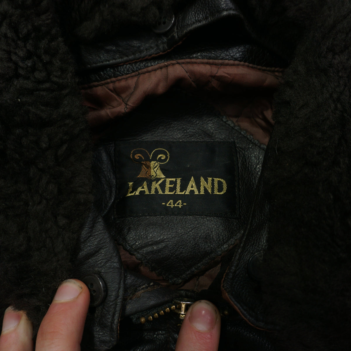 90s Lakeland Aviator Leather Jacket