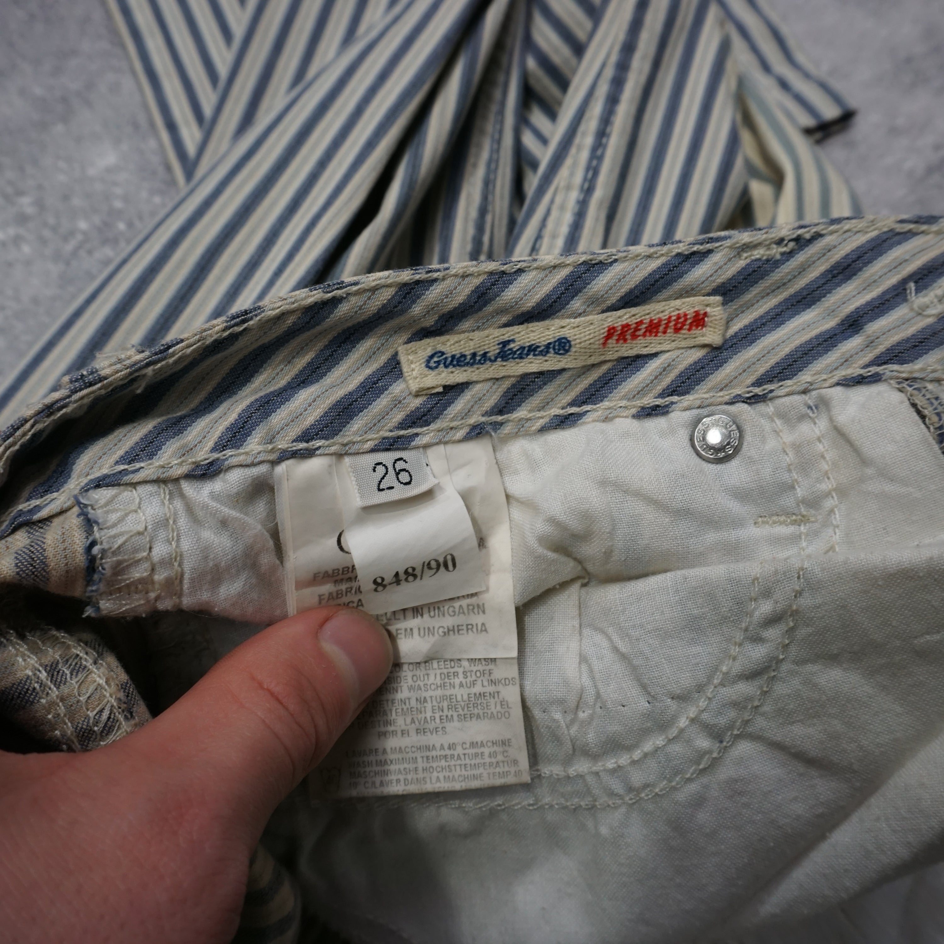 2000s Guess Striped Low Rise Pants