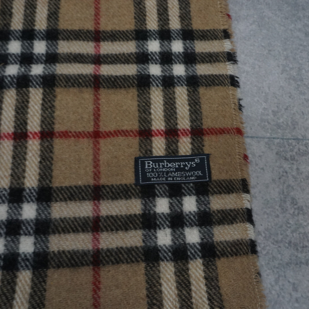 90s Burberrys Nova Check Lambswool Scarf