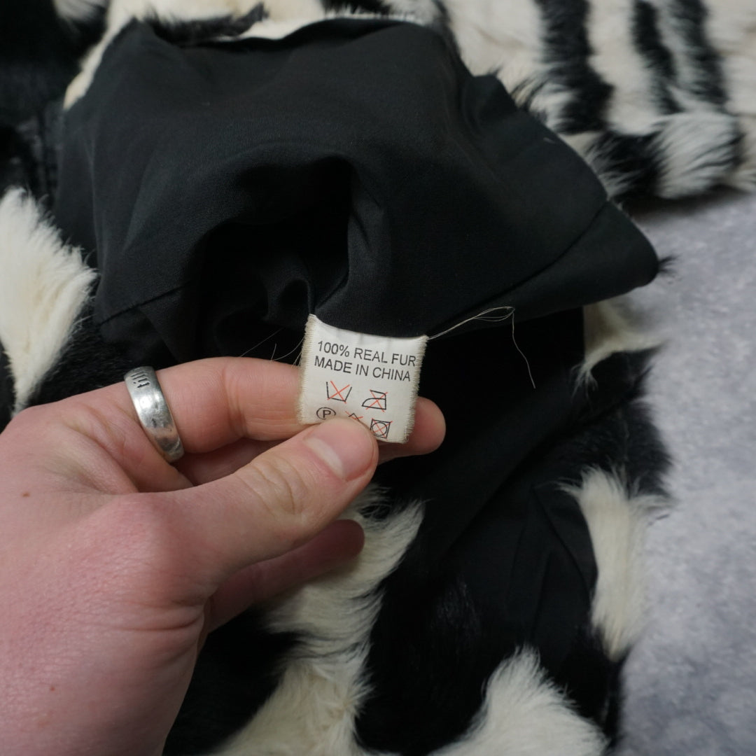 2000s Striped Fur Jacket