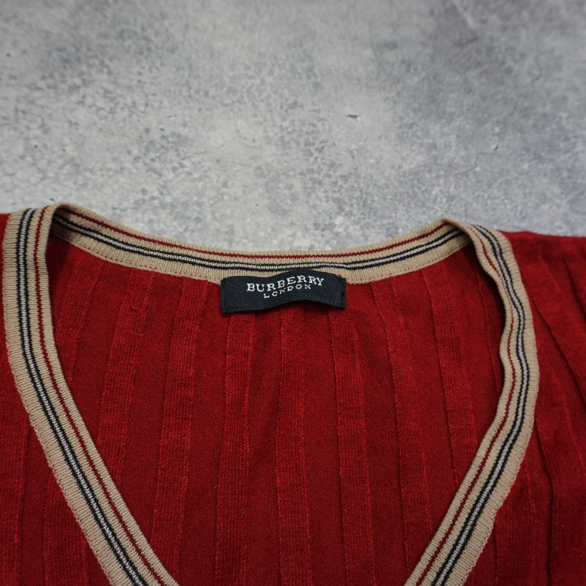 Burberry V-Neck Ribbed Top