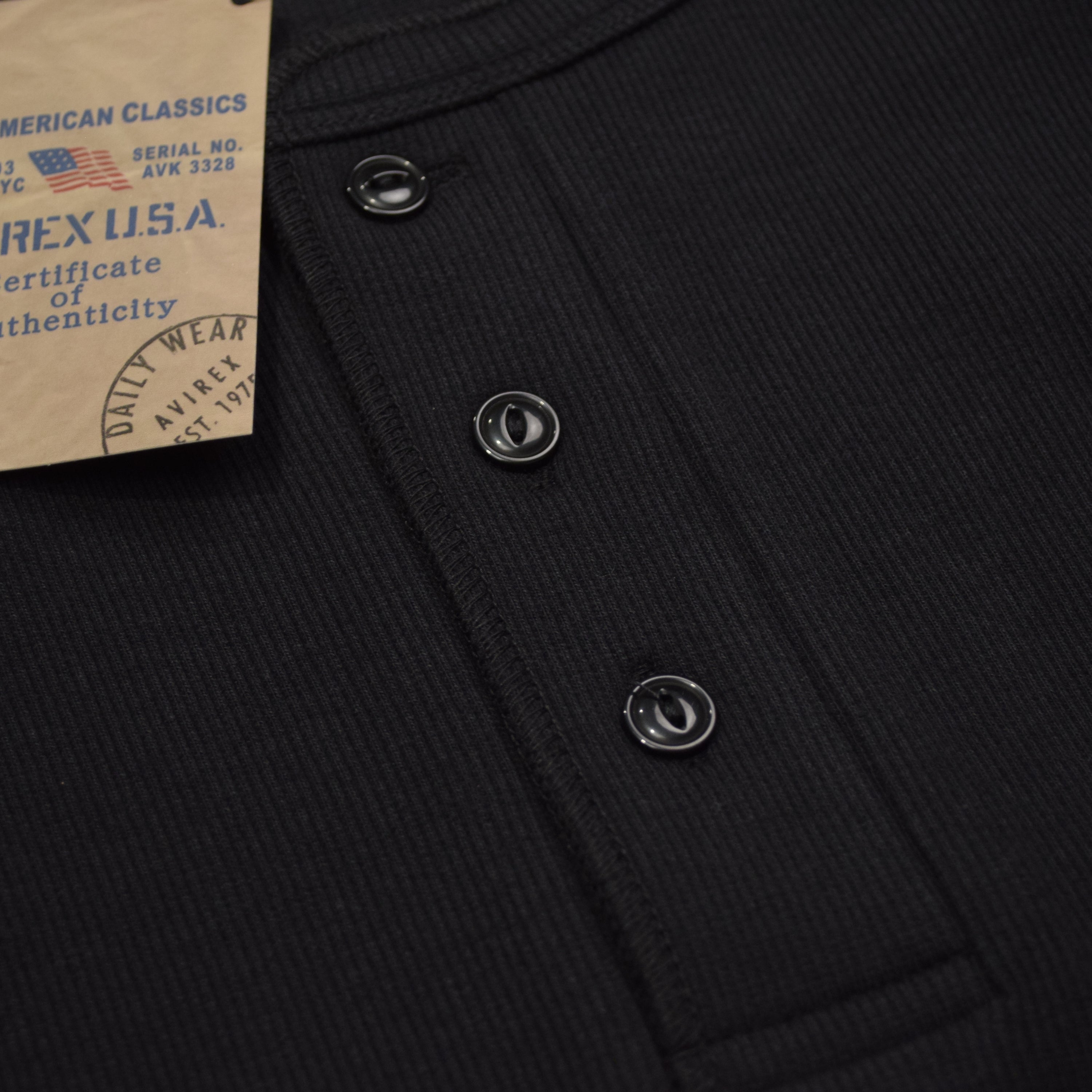 Avirex Ribbed Henley T-Shirt