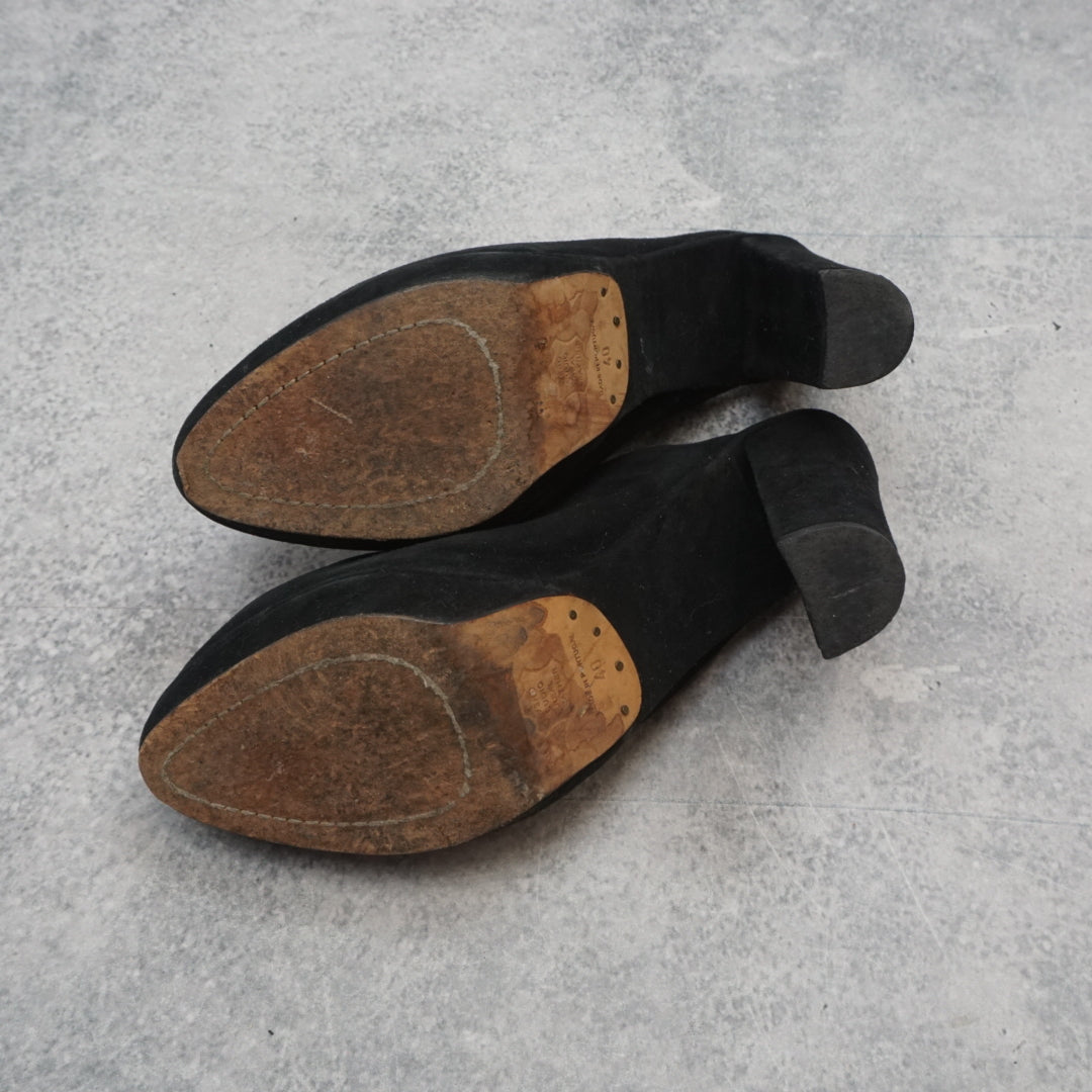 2000s Vero Cuoio Suede Platform Block Heel Heels Mule