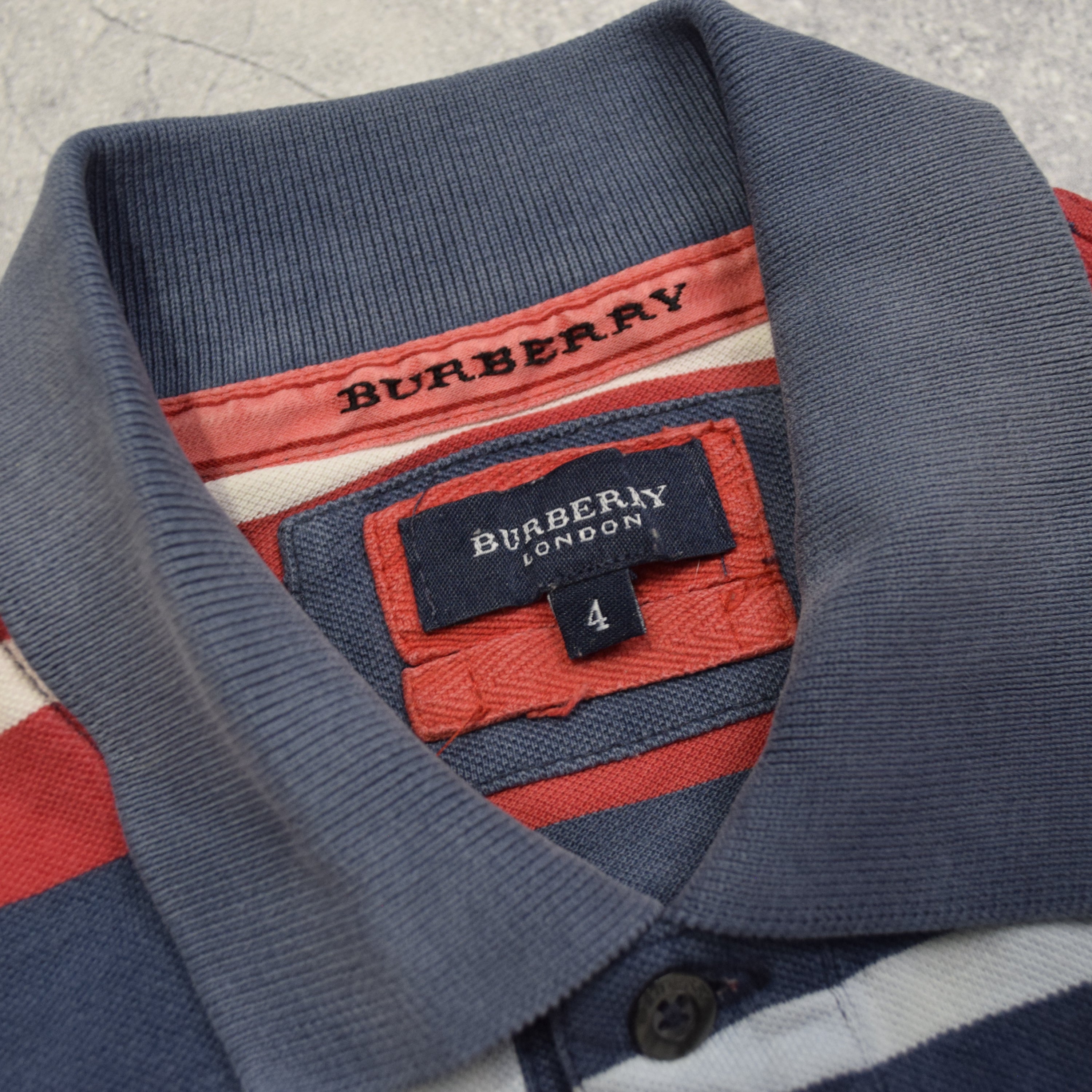 2000s Burberry Striped Polo