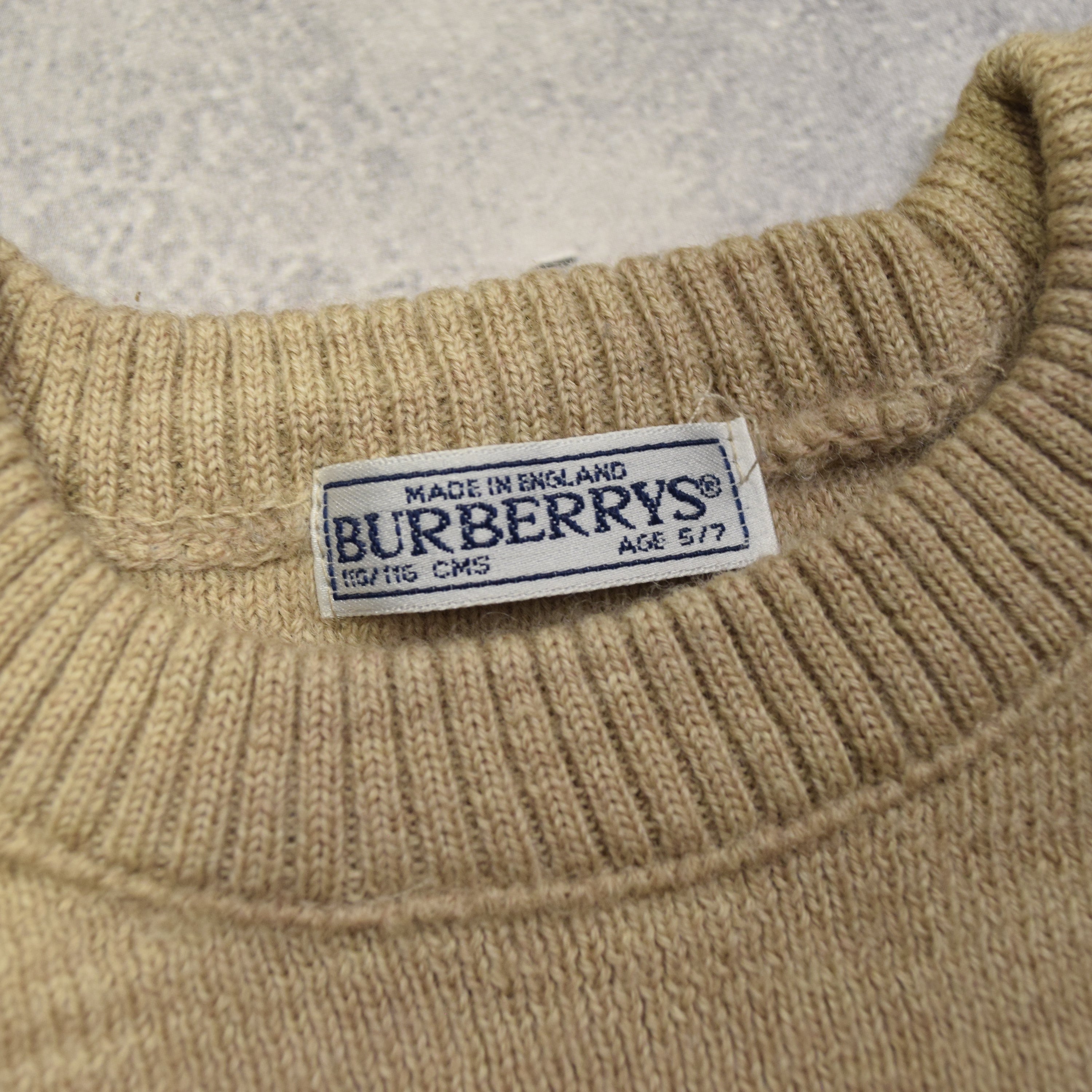 90s Burberry Elbow Patch Knit