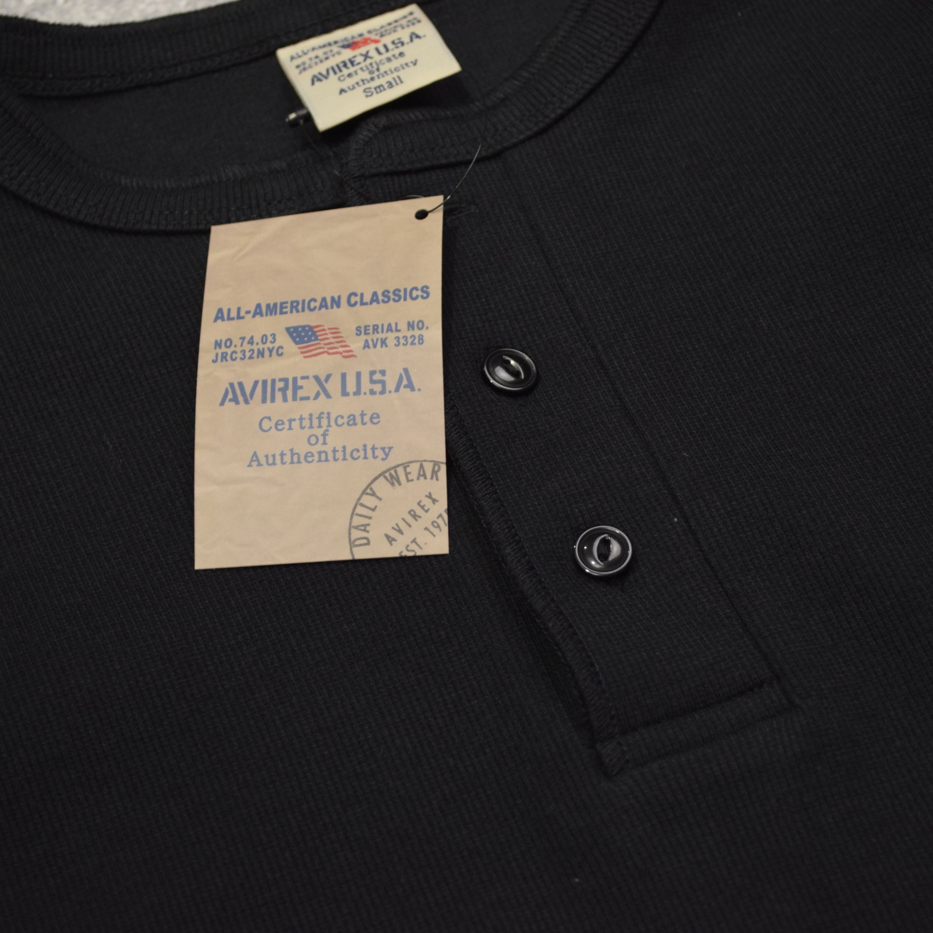 Avirex Ribbed Henley T-Shirt