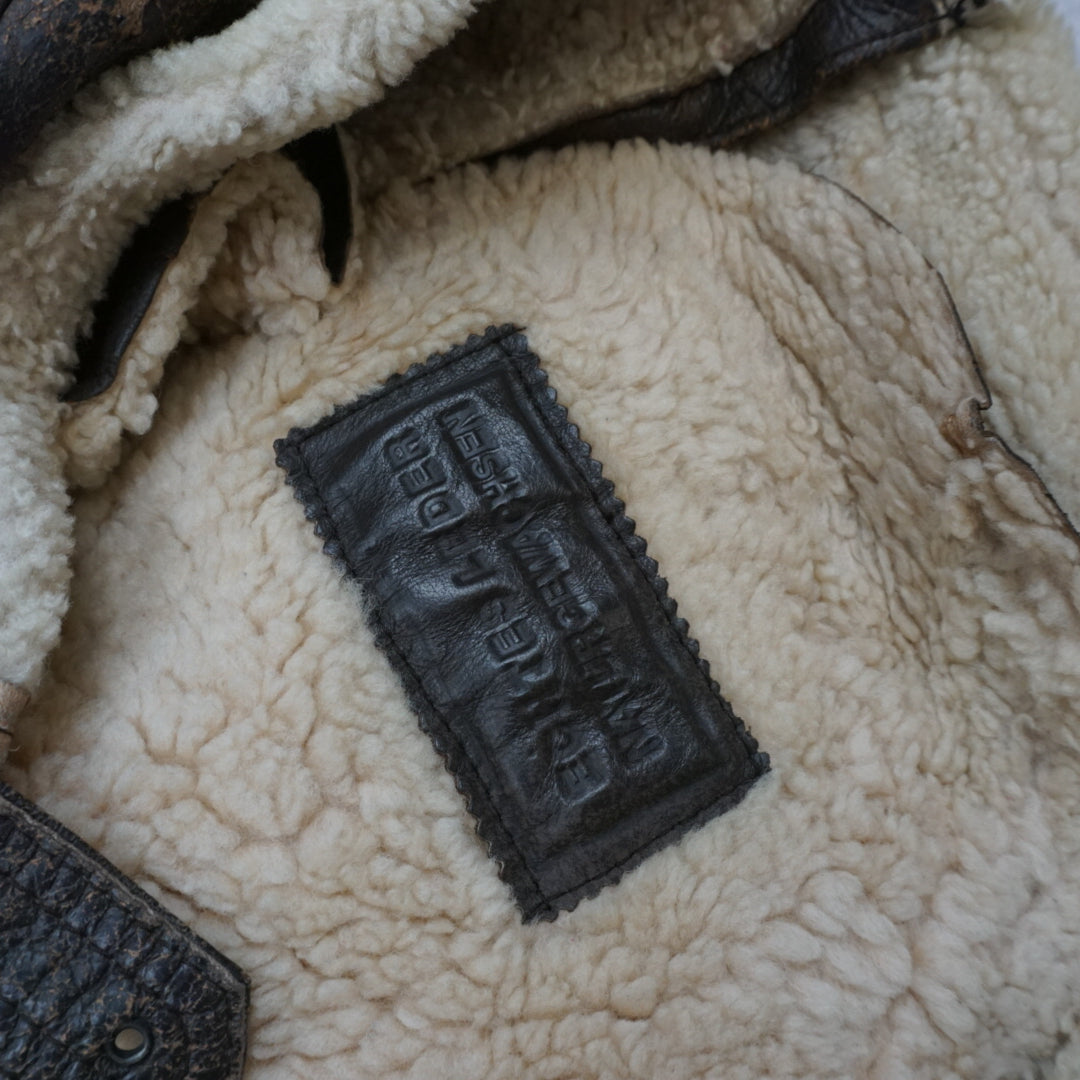 90s Negrato Shearling Aviator Leather Jacket