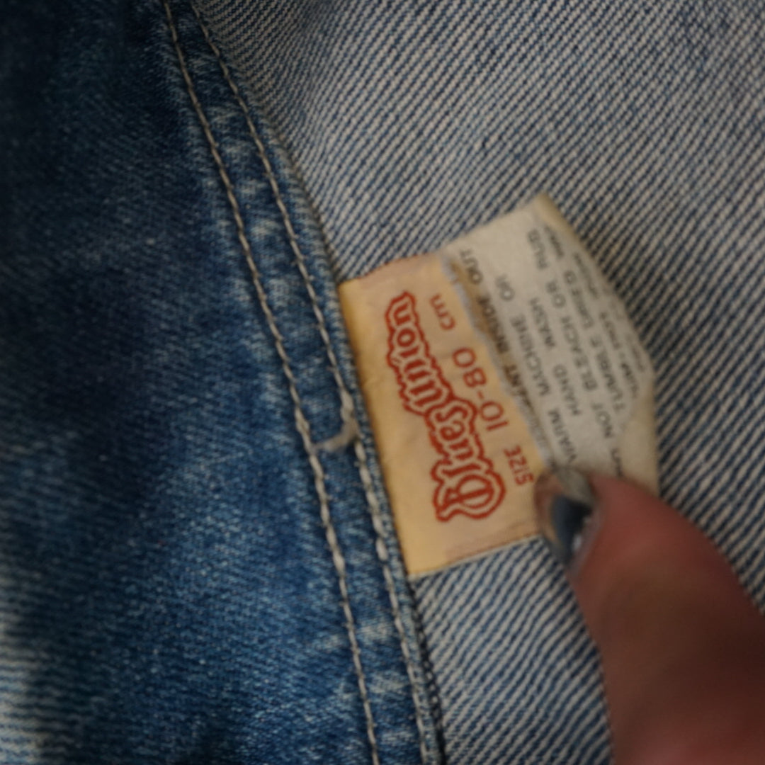 80s Blues Union Asymmetric Snap Denim Jacket