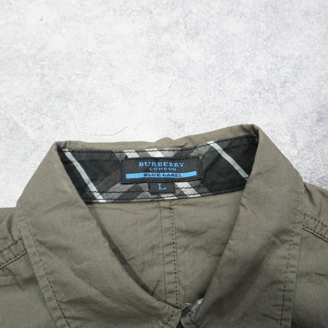 2000s Burberry Zip Up Shirt