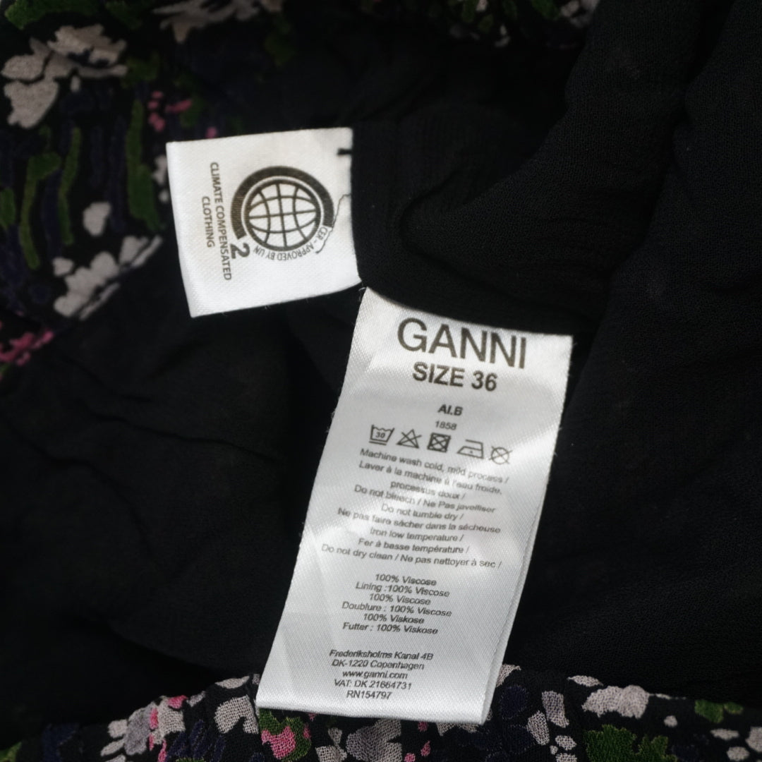 Ganni Floral Ruffle Shorts