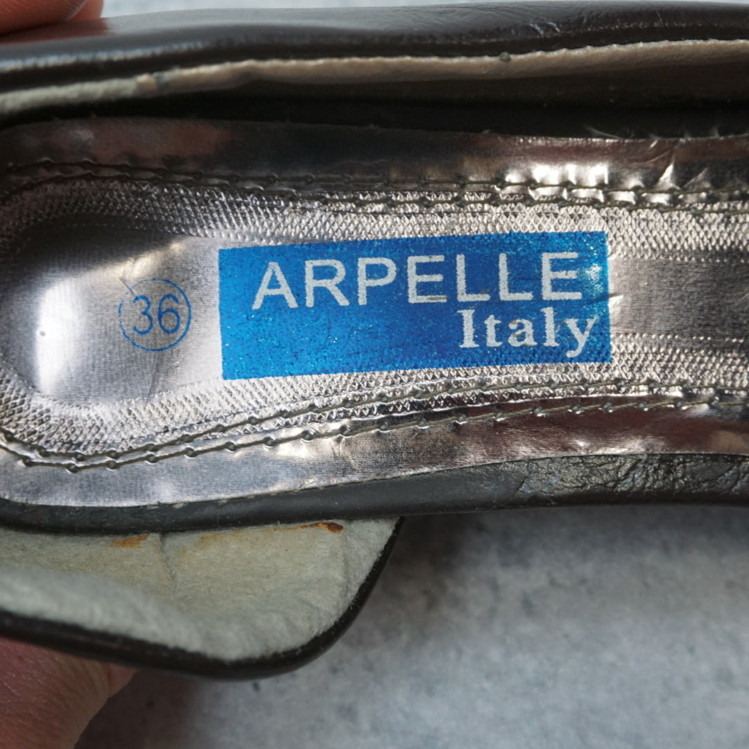 2000s Arpelle Italy Peep Toe Wedge Heels