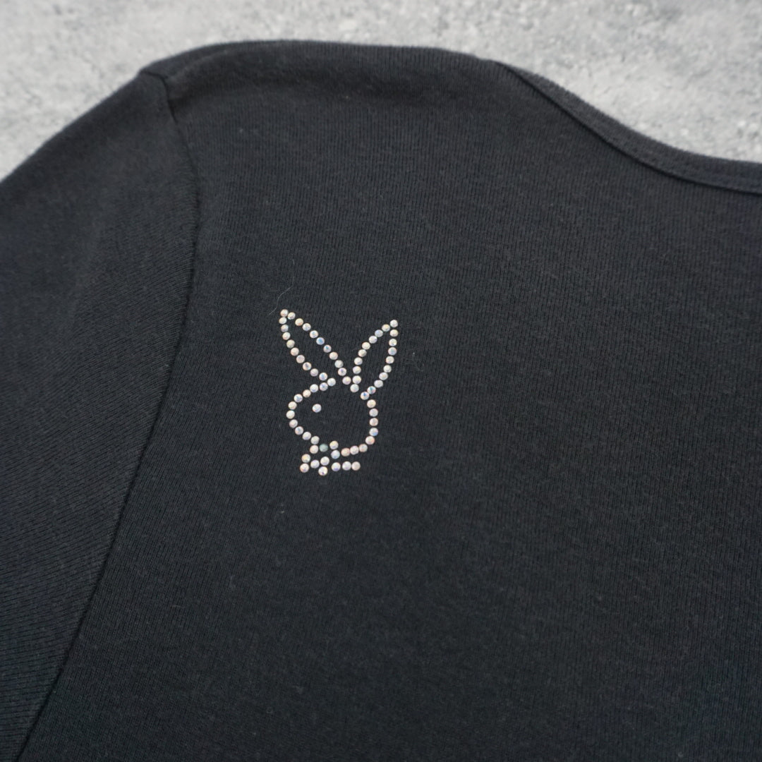 2000s Playboy Short Sleeve V-Neck Top