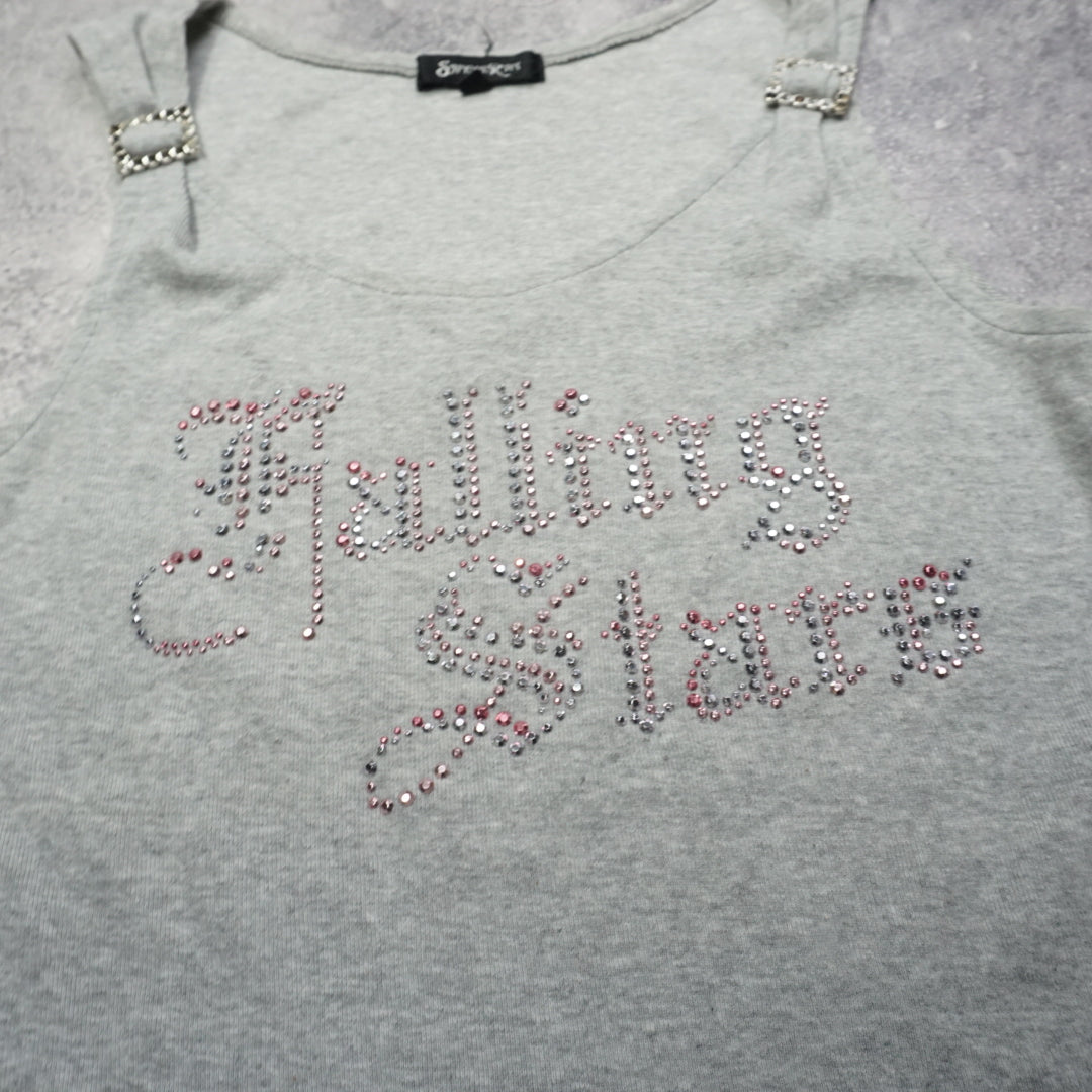 2000s Falling Stars Rhinestone Cami