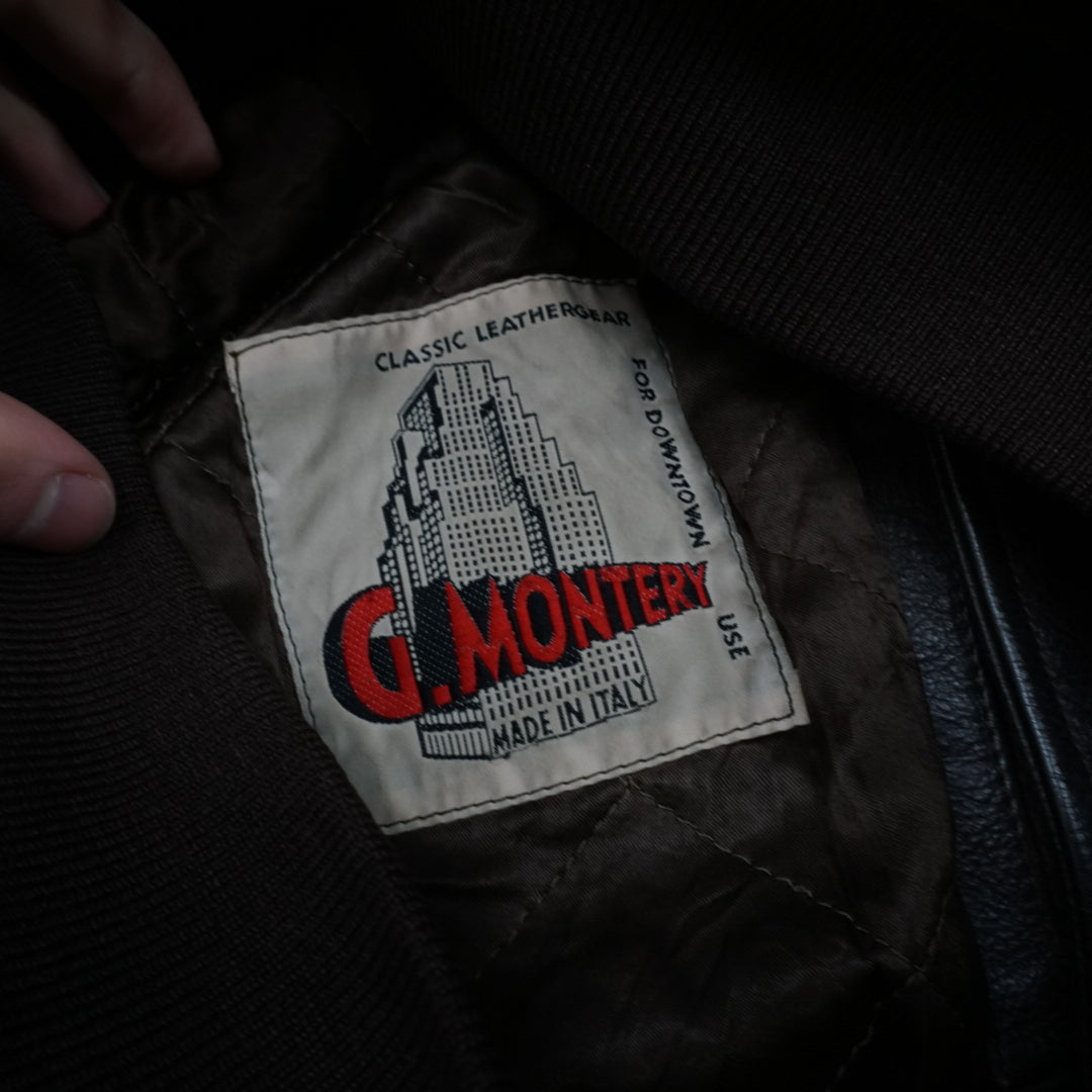 90s G. Monterry Aviator Leather Jacket
