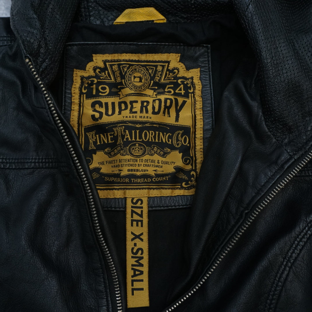 Superdry Hooded Leather Jacket