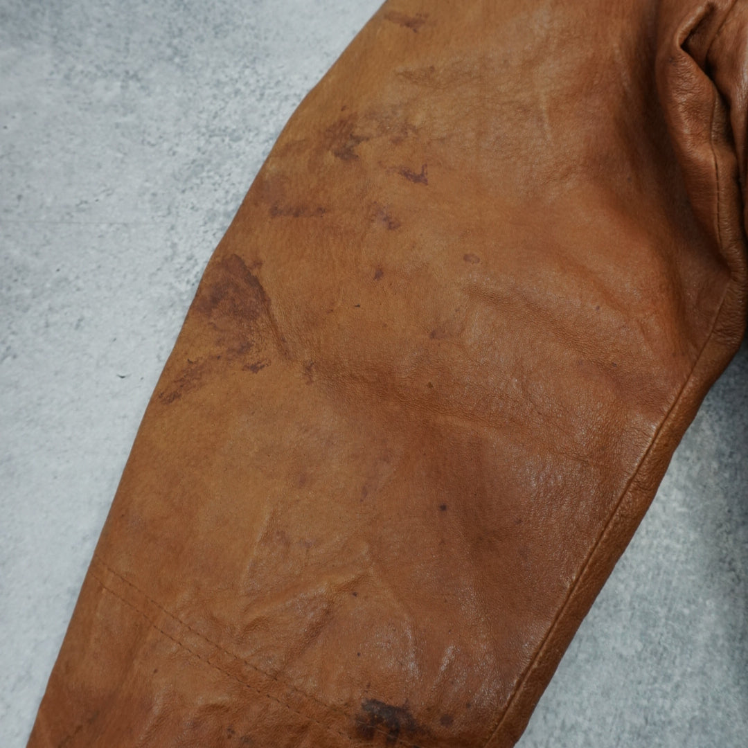 90s Marlboro Classics Quilted Lined Leather Jacket