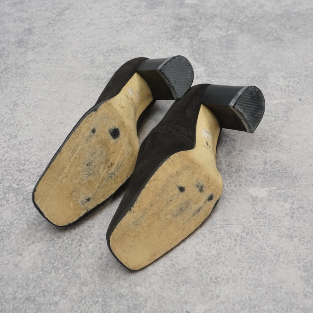 90s Gianni Versace Suede Medusa Heels