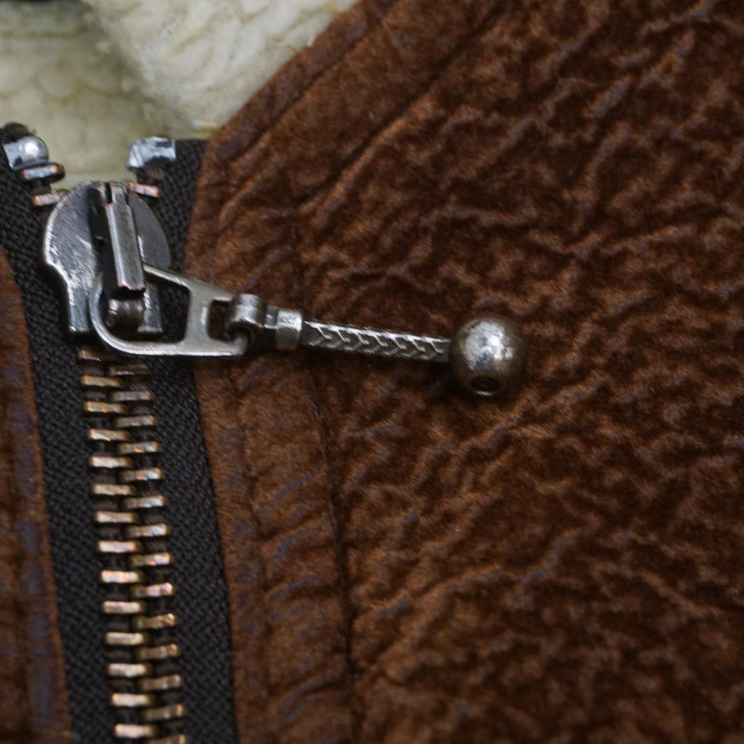 90s New Territories Shearling Lined Suede Jacket