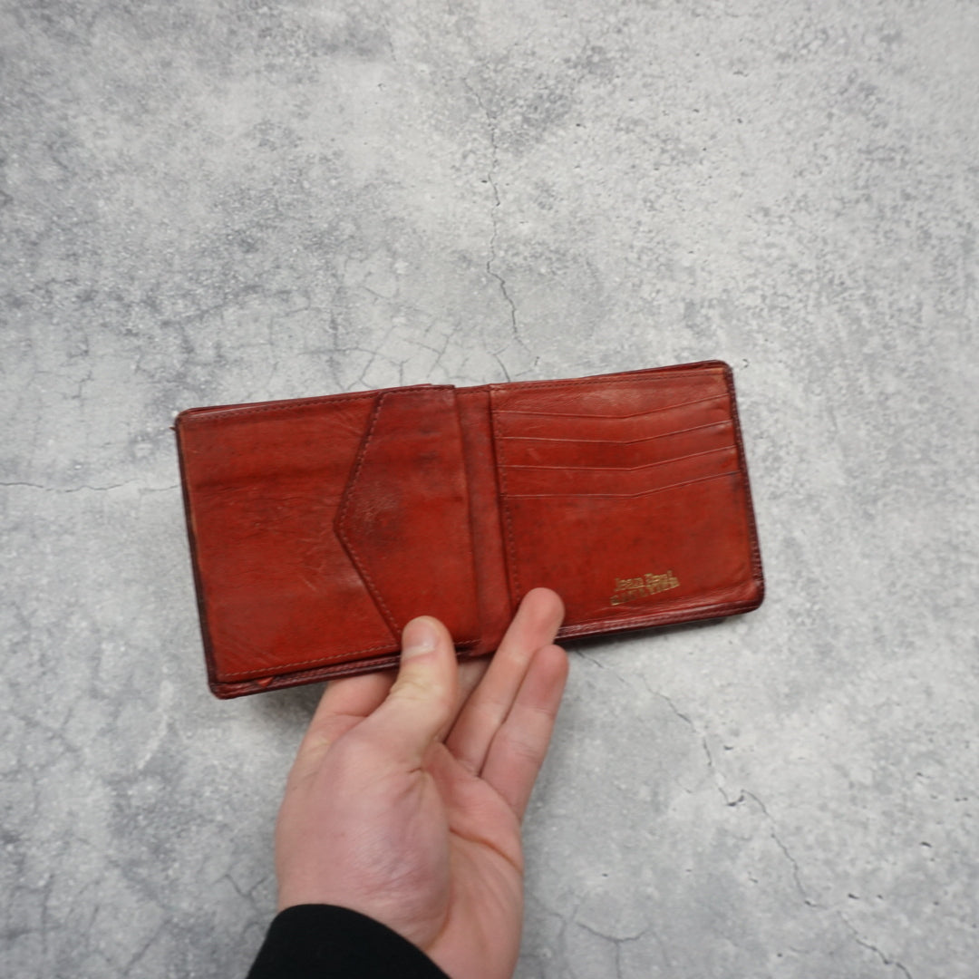 2000s Jean Paul Gaultier Embossed Floral Leather Wallet