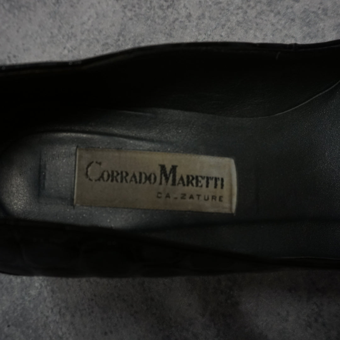 2000s Corrado Maretti Croc Embossed Kitten Heels