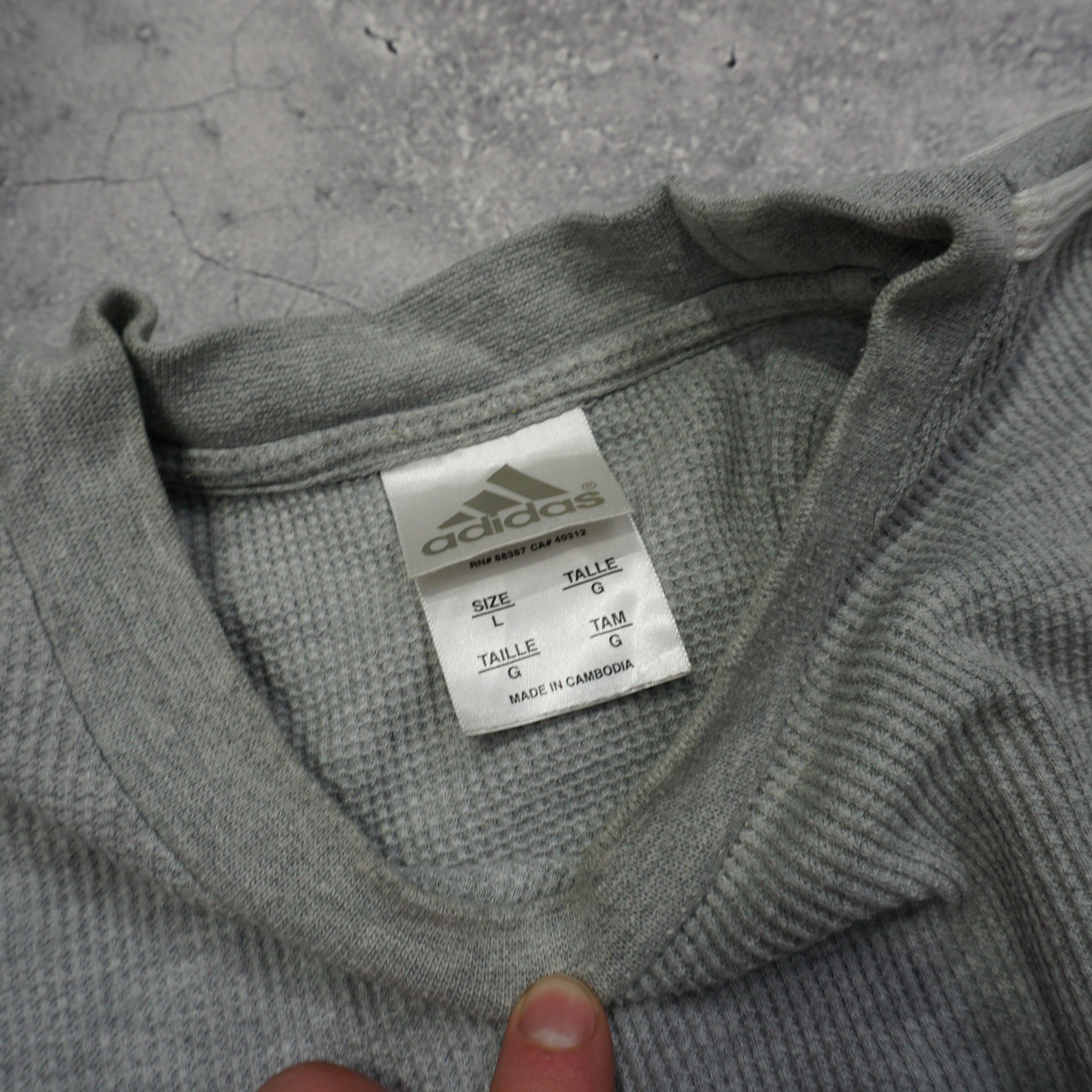 2000s Adidas Waffle Knit Thermal T-Shirt