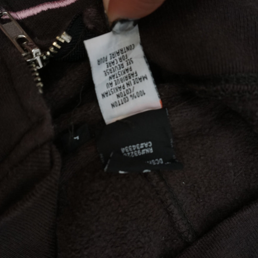 2000s DC Zip Up Embroidered Cropped Hoodie