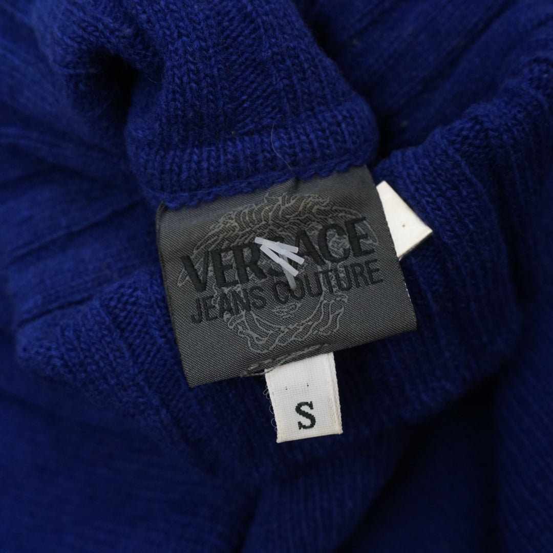 90s Versace Jeans Couture Colour Block Roll Neck Sweater