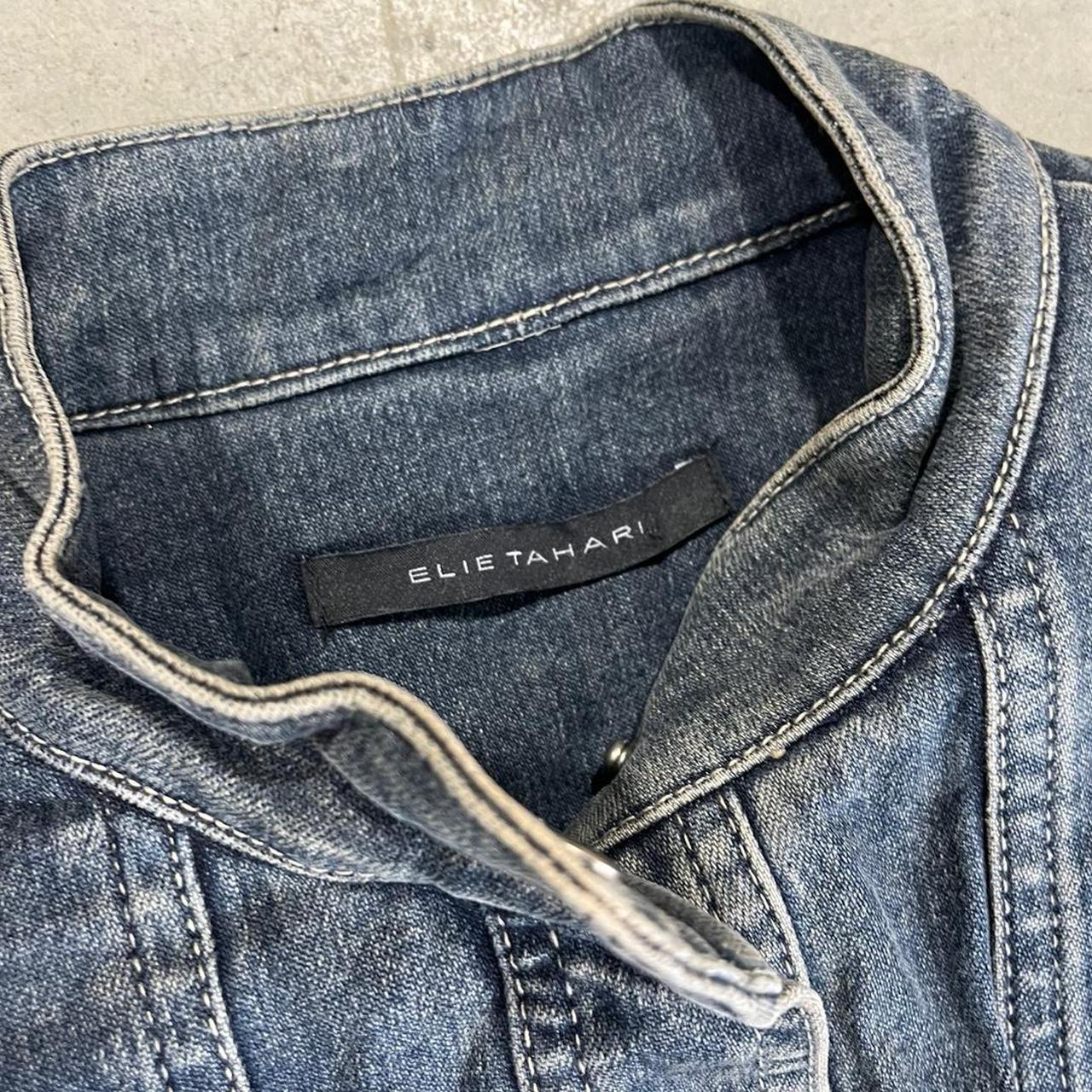 2000s Elie Tahari Boxy Cropped Denim Jacket