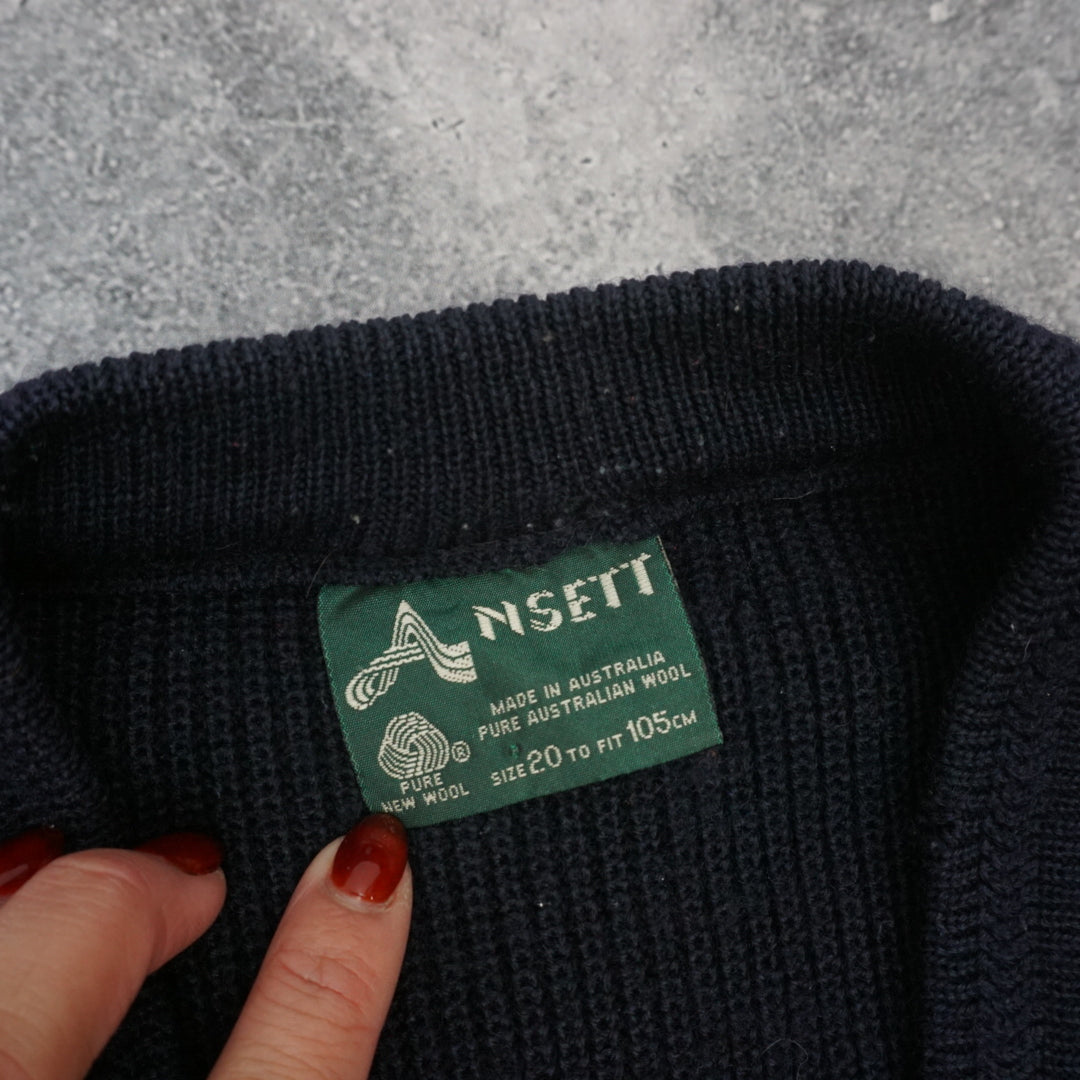 90s Ansett Wool Knit Cardigan