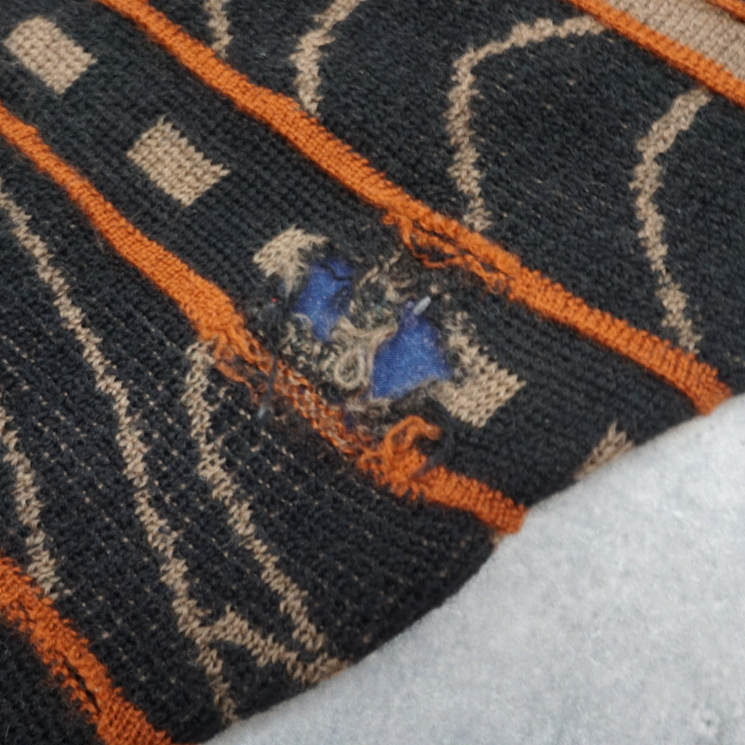 90s Limnos Australia Abstract Patterned Pure Wool Knit Sweater